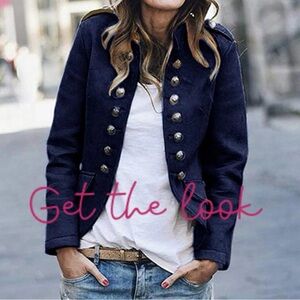 NIC+ZOE Midnight Blue Blazer with Button Accents